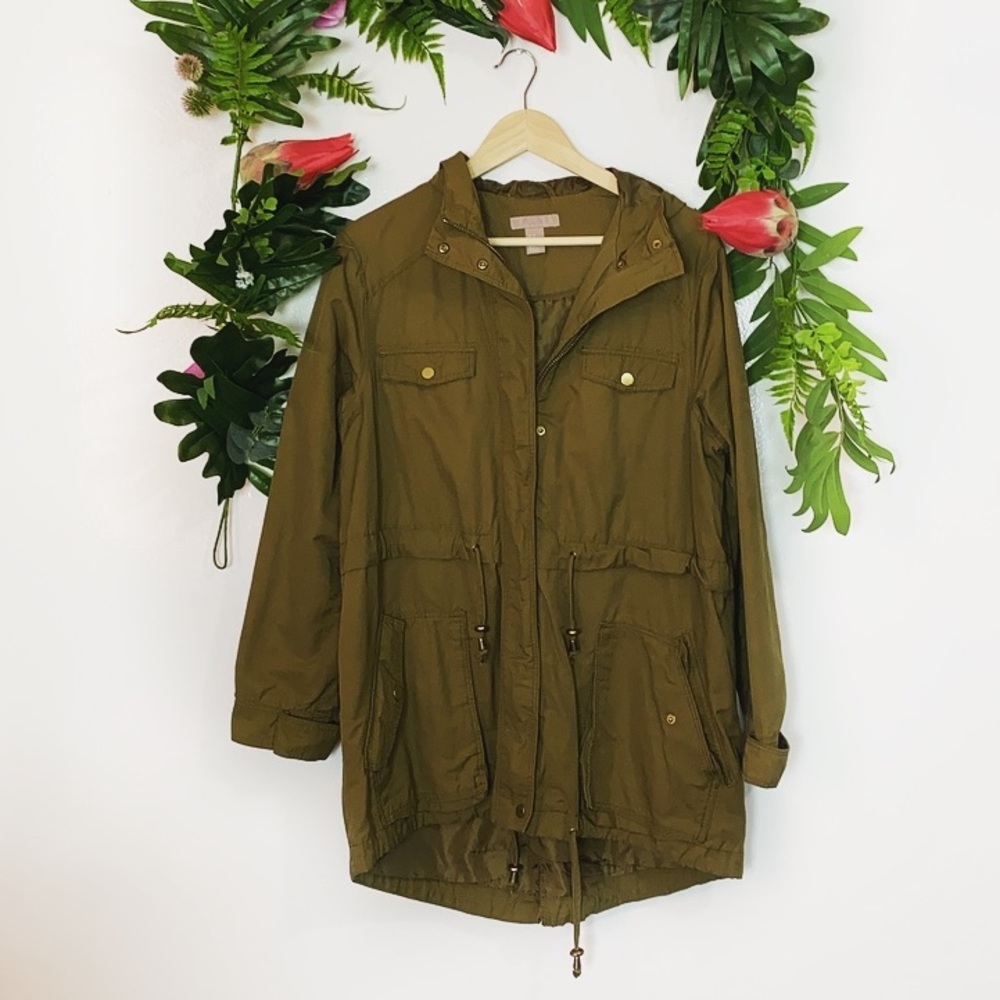 H&M olive green women’s anorak zip jacket ✨plus 14 - Picture 6 of 6
